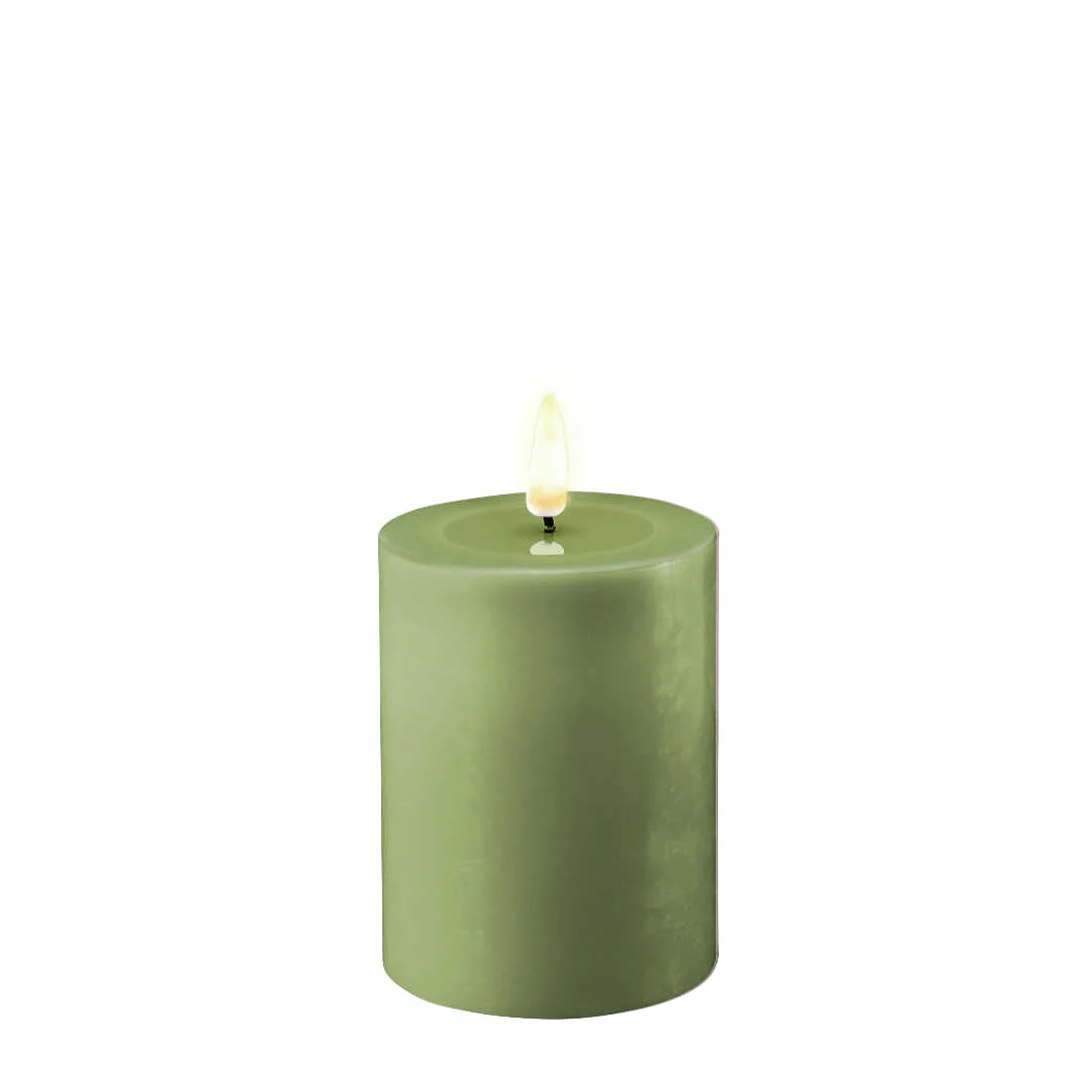 Led-kynttilä Oliivinvihreä (Olive Green) halk. 7,5 cm - Image 2