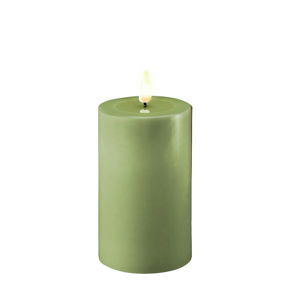 Led-kynttilä Oliivinvihreä (Olive Green) halk. 7,5 cm - Image 9